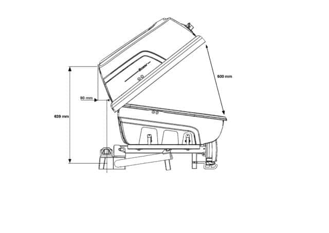 Hapro trekhaakkoffer | Boxer | afmetingen side open